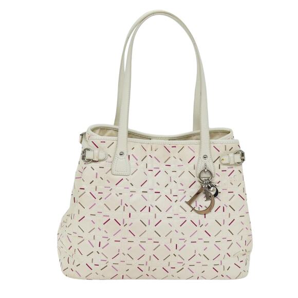 DIOR Lady DIOR Canage Tote Bag Coated Canvas White - Picture 2 of 12